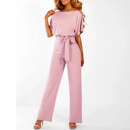 Effortless Wide Leg Jumpsuit with Tie Waist
