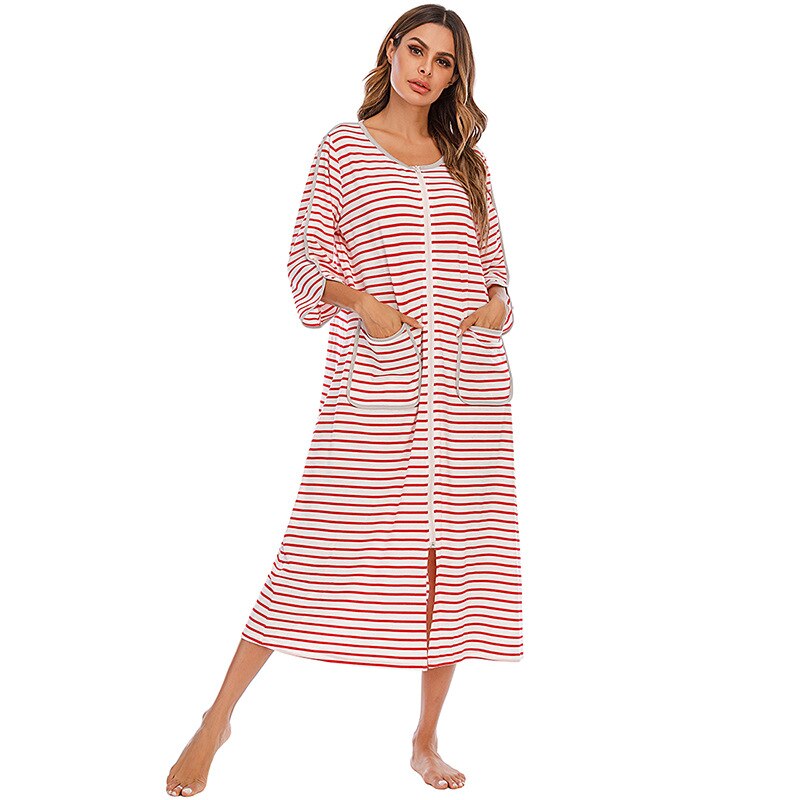 Women's Cozy Zip-Up Hooded Robe