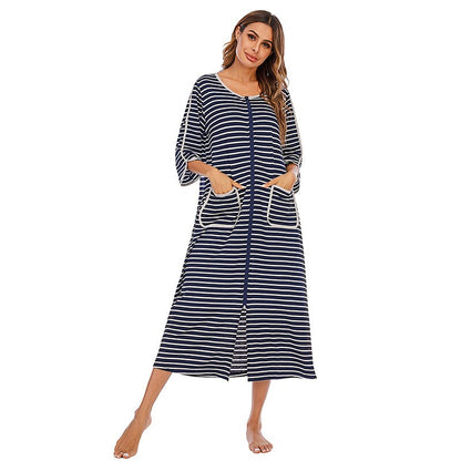 Women's Cozy Zip-Up Hooded Robe