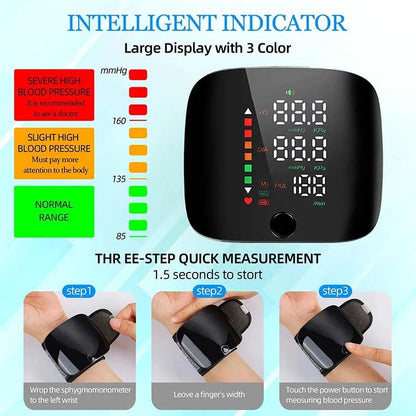 Davy | Wrist Blood Pressure Monitor – Electronic Portable Sphygmomanometer with Voice Alerts