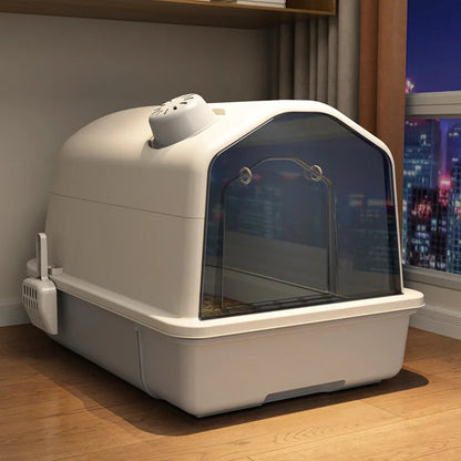 Davy | XL Enclosed Litter Box for Cats - Odor Control