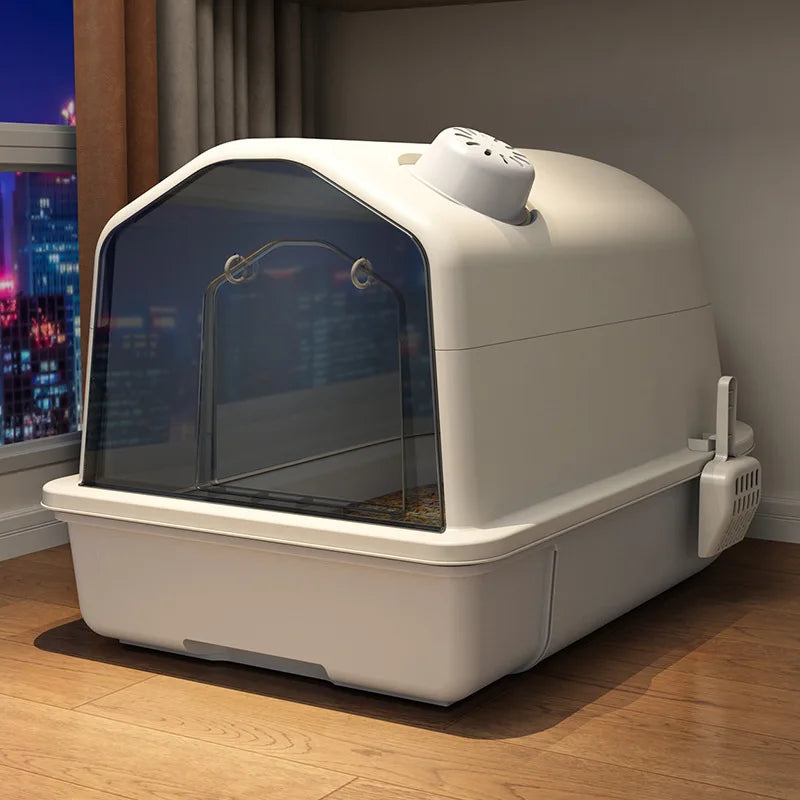 Davy | XL Enclosed Litter Box for Cats - Odor Control
