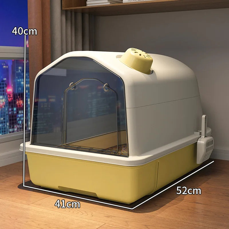 Davy | XL Enclosed Litter Box for Cats - Odor Control