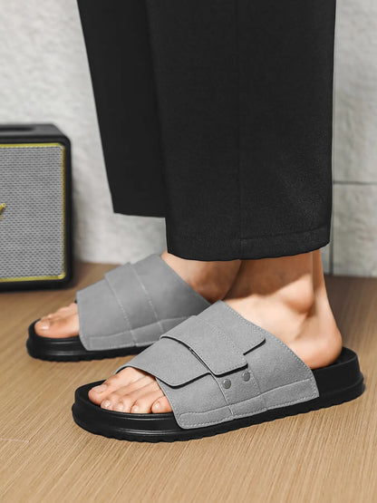 Women's EVA Suede Slides – Open Toe, Lightweight, Breathable