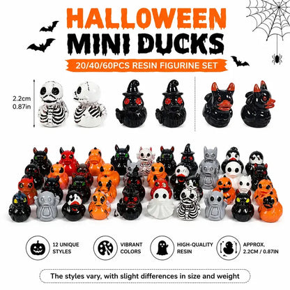 Mini Devil Ghost Skull Resin Ducks, Cute Spooky Desktop Decor, Creative Desktop Ornament