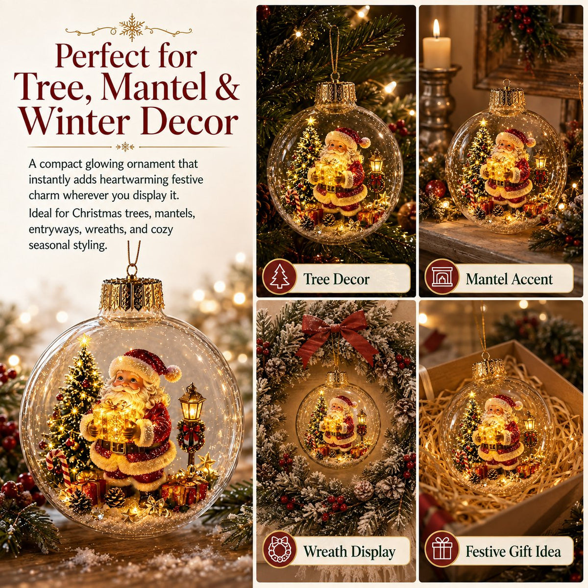 Buy 1 Get 1 FreeGlowing Christmas Diorama Ornament – A Tiny Winter World in the Palm of Your Hand