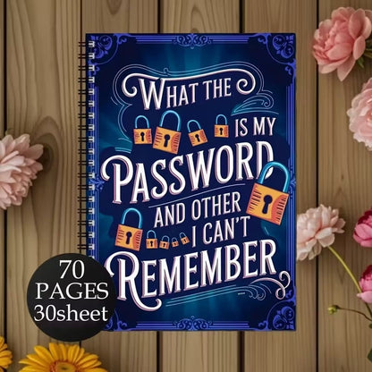 Funny Password Notebook - Spiral Bound with Lock Icons
