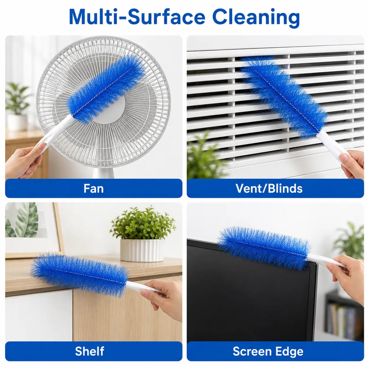 2 Counts Bendable Microfiber Head,Reusable Dust Remover