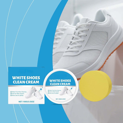 White Shoe Cleaner Cream | Multipurpose No-Wash Solid Comes with Sponge