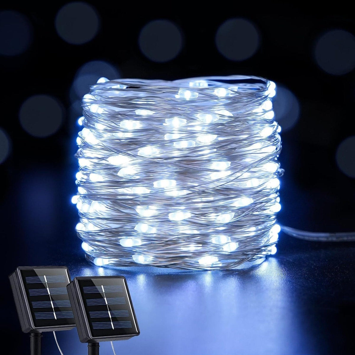 Solar Powered Flexible LED String Lights — 8 Modes, Auto On/Off, IP65 Waterproof