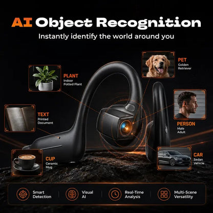 8MP AI Camera Bone Conduction Headphones with EIS, Translation & IP54 Waterproof