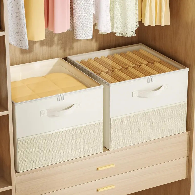 Foldable Shoe Organizer for Closet with Clear Cover, Large Stackable Shoe Storage Box