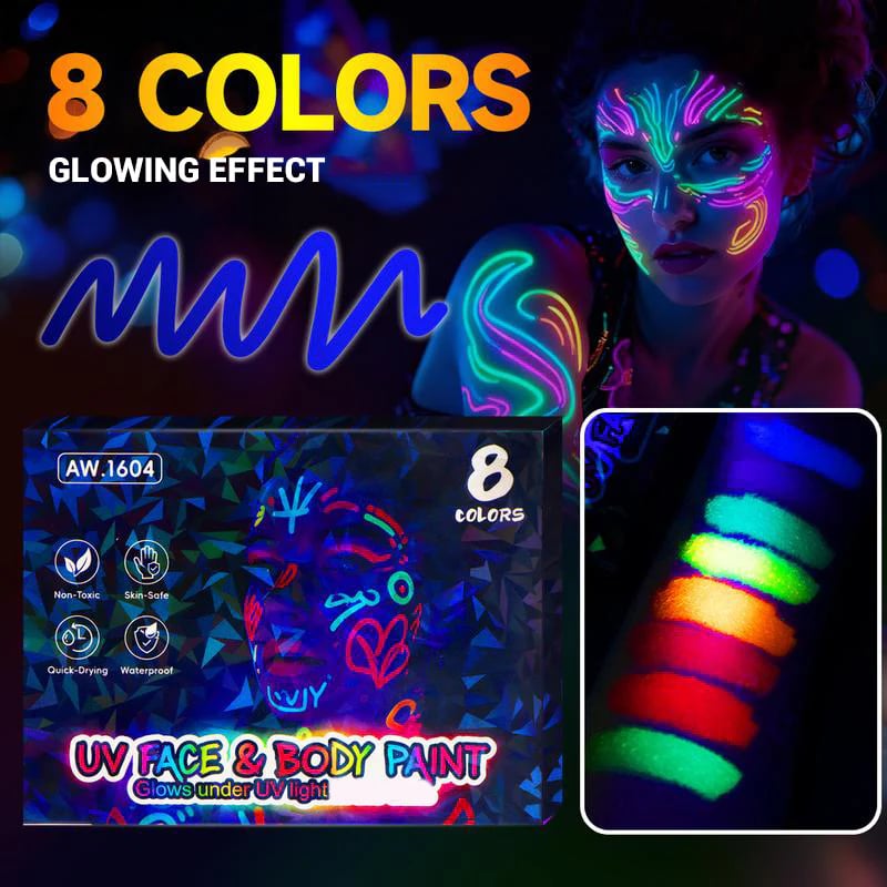 2026 HOT SALE50K+ SOLD!UV Glow Face and Body Paint Markers Set