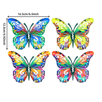 A complete set! 4Pcs Butterfly Metal Wall Decor