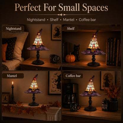Stained-Resin-Style Witch Hat Lamp