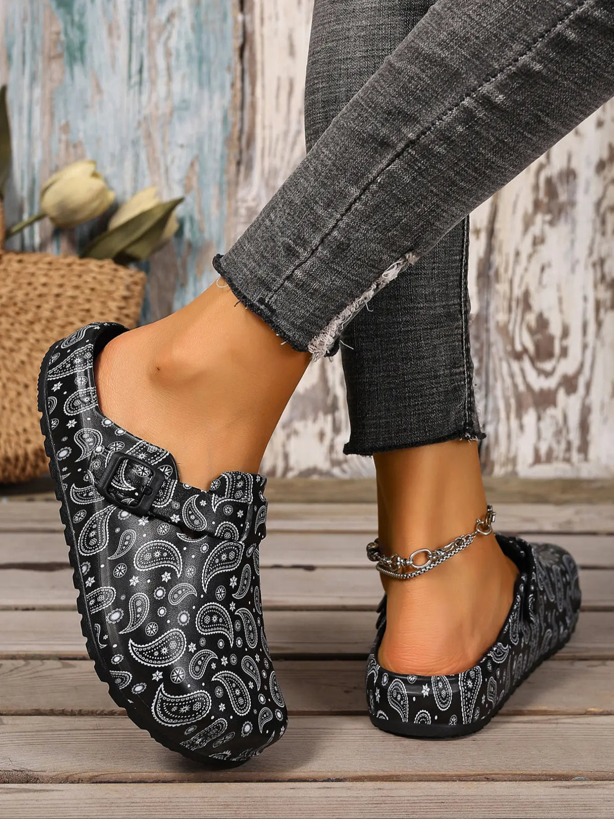 Women's Boho EVA Slides – Chunky Sole, Lightweight