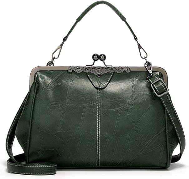 2026 New Elegant Waterproof Women’s Leather Kiss-Lock Tote Handbag