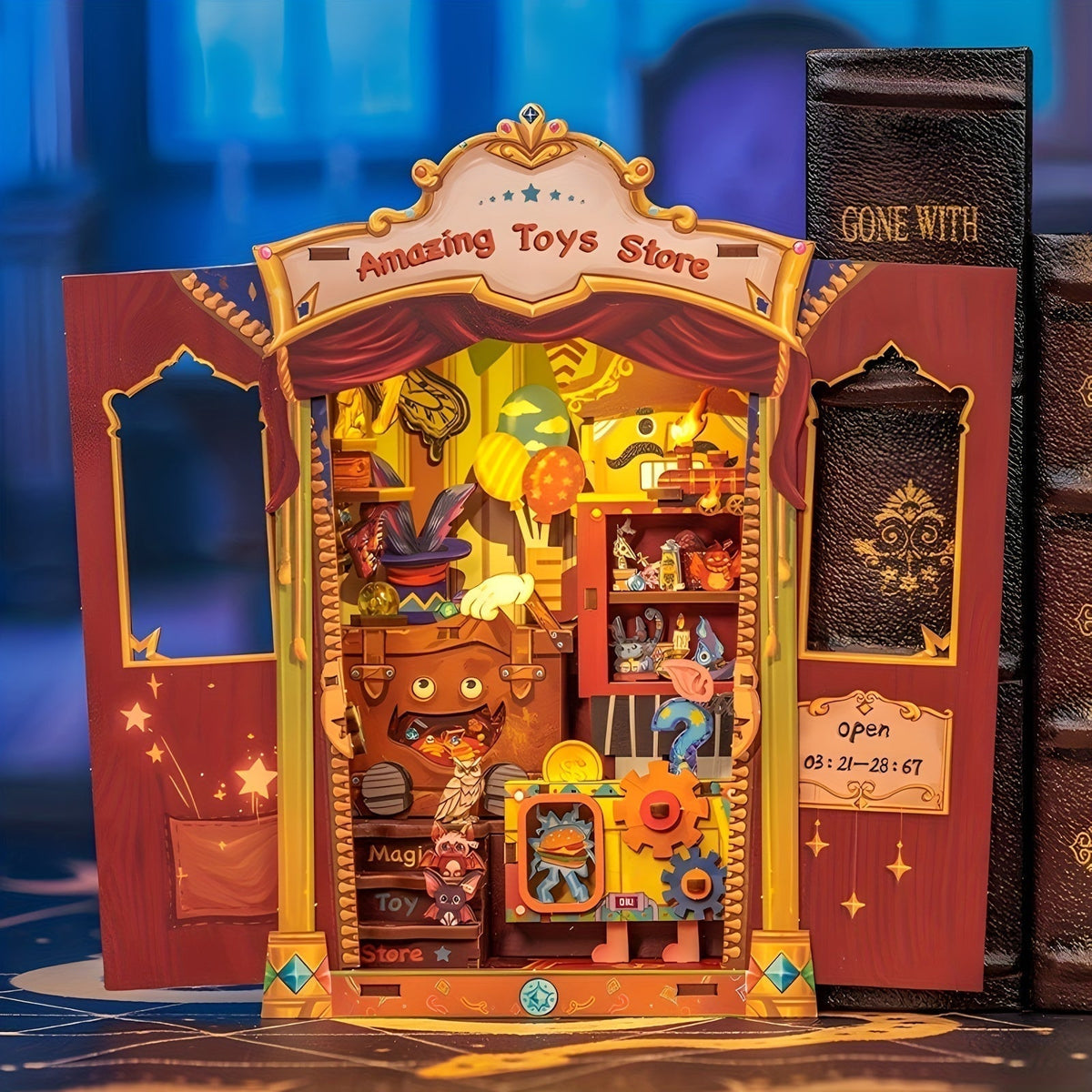 Miniature Owl Book Nook - 3D Wooden Craft Kit with Lights