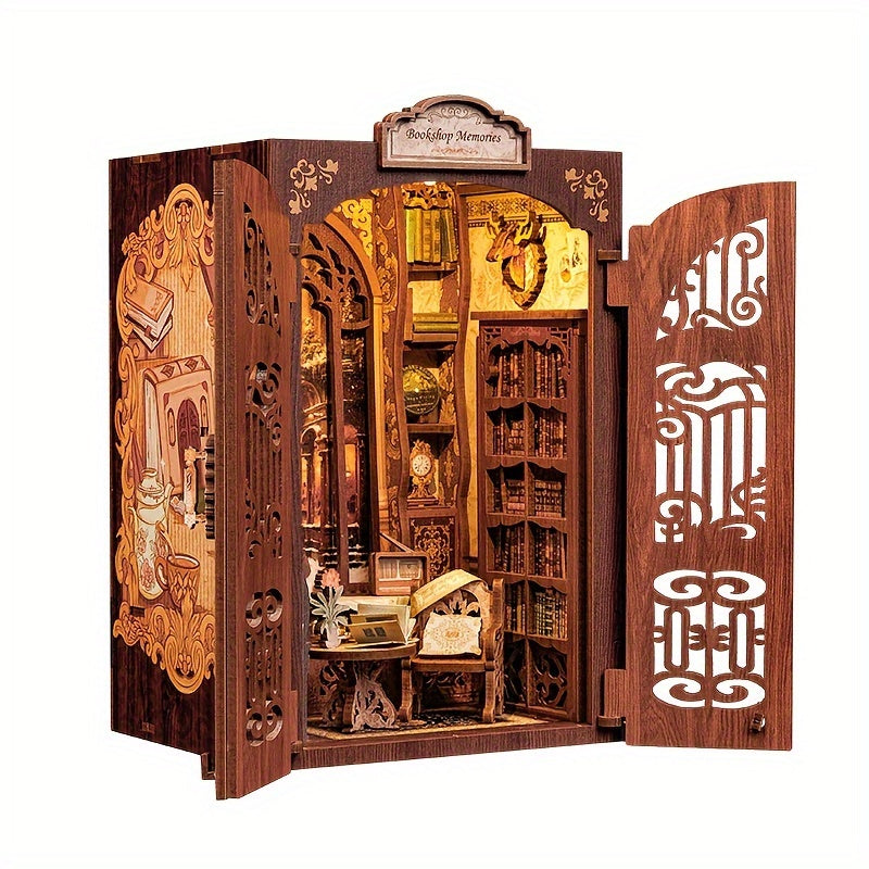 Miniature Owl Book Nook - 3D Wooden Craft Kit with Lights