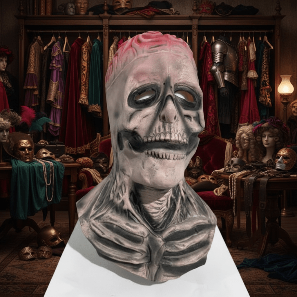 DREADSKULL – Realistic skeleton mask with hat for ultimate Halloween transformation