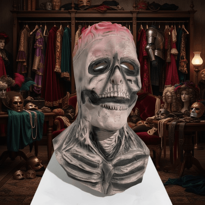 DREADSKULL – Realistic skeleton mask with hat for ultimate Halloween transformation