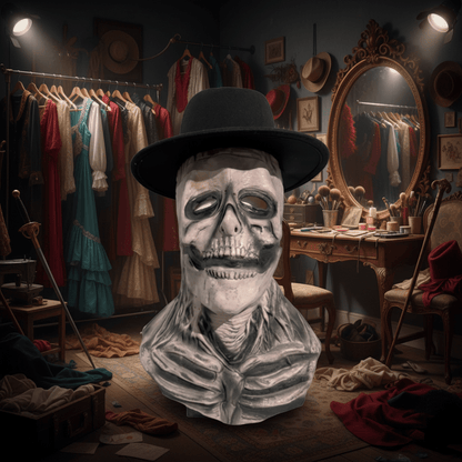 DREADSKULL – Realistic skeleton mask with hat for ultimate Halloween transformation