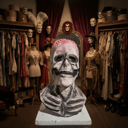 DREADSKULL – Realistic skeleton mask with hat for ultimate Halloween transformation