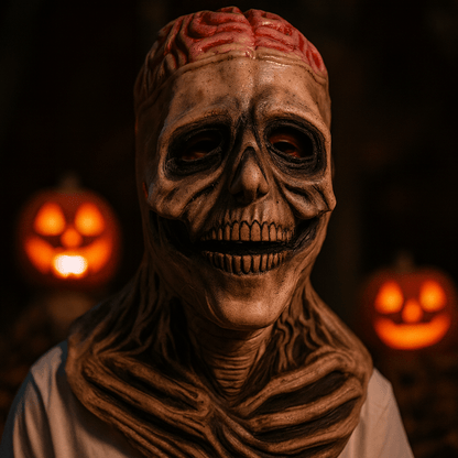 DREADSKULL – Realistic skeleton mask with hat for ultimate Halloween transformation