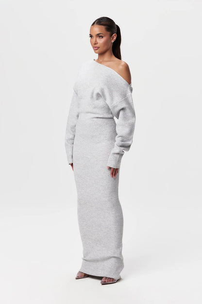 Relaxed Fit Off-Shoulder Knit Dress