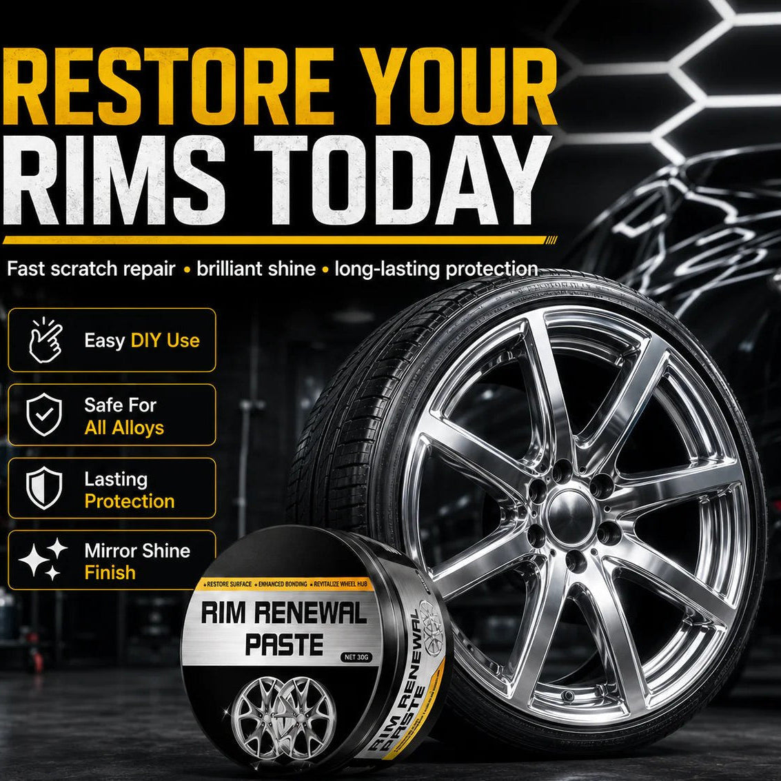 2026 HOT SALE50K+ SOLD! All‑in‑One Wheel Restoration Paste