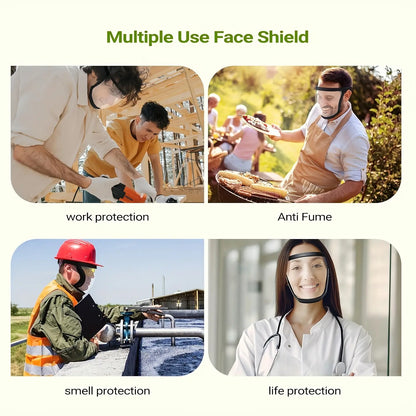 Transparent Visor - Adjustable Full-Face Protective Shield