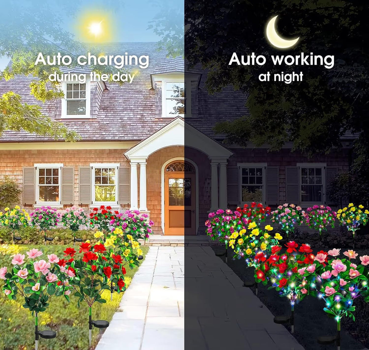 EverGlow Memorial Garden Bloom Lights – Featuring Ultra-Realistic Artificial Petals, Solar-Powered & Weatherproof