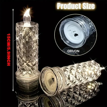 Xmas SalesCrystal LED Candle Set – Warm Flickering Glow for Date Nights, Parties & Home Decor