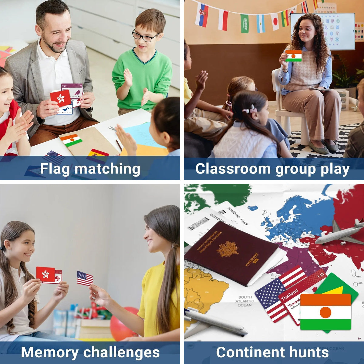 World Flags Flashcards — 245 Countries, Geography Learning Set