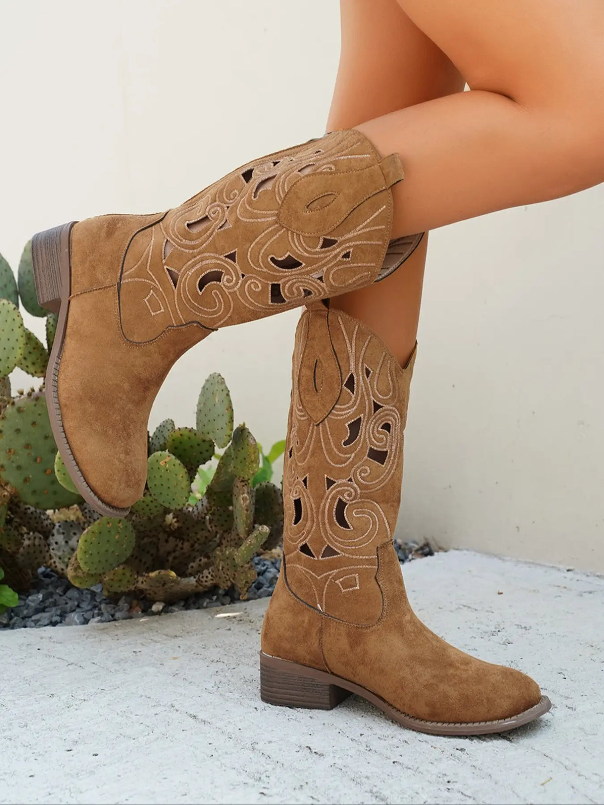 Women's Vintage Boots – Western, Cut-Out, Breathable