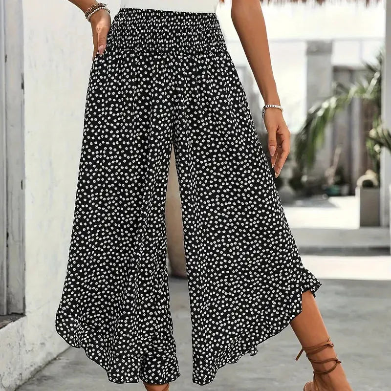 Women's Flowy High Waist Wide-Leg Pants – Slimming, Comfy & Chic