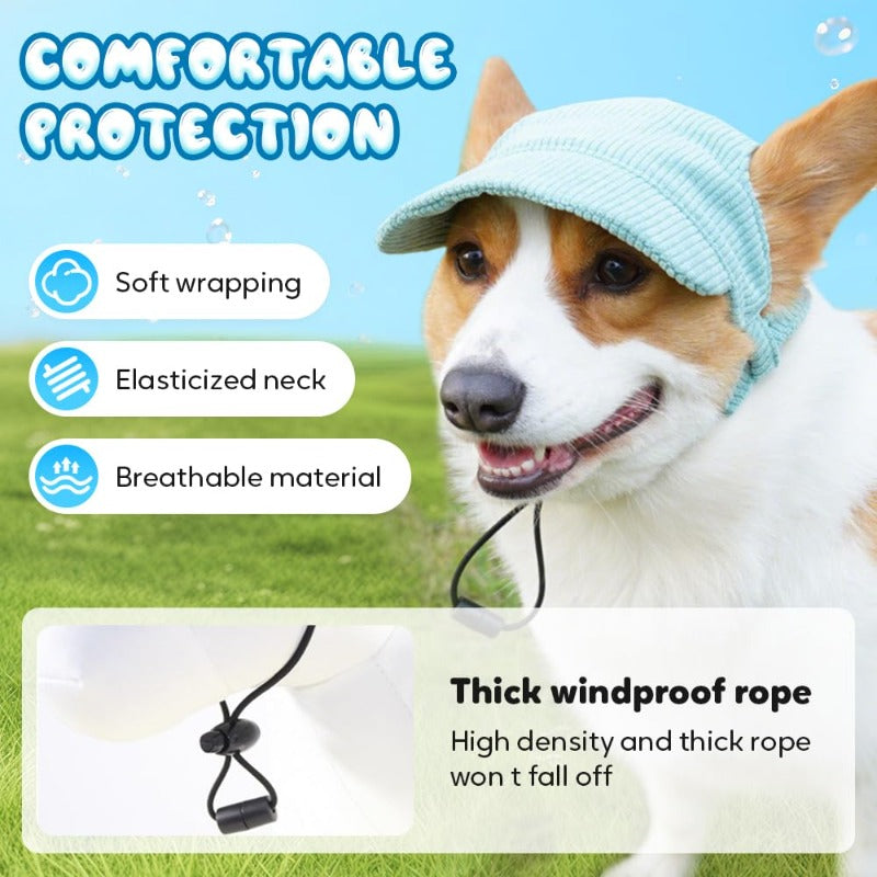 UV-Blocking Pet Baseball Hat – Stylish Sun Protection for Dogs
