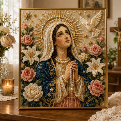 Icon of the Virgin Mary with the Divine Pearl – A Peaceful, Reliable DIY Gift