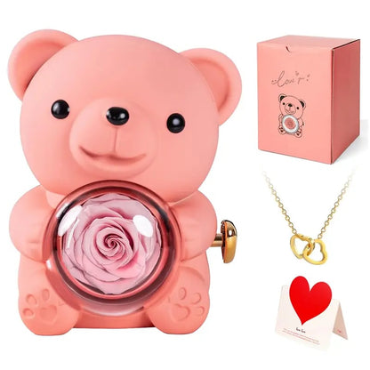 Everlasting Rose Teddy Bear - A romantic gift