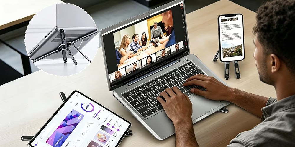 HOT SALE Magnetic Tablet Stand — Strong Suction & Foldable Design
