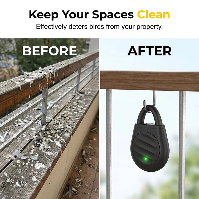 Limited time offer Buy 3 get 2 free！No more trouble from birds, beasts and locusts！Portable Ultrasonic Bird Repellent Keychain