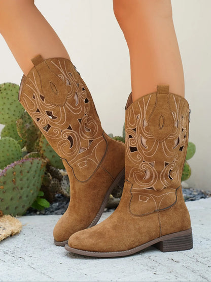Women's Vintage Boots – Western, Cut-Out, Breathable