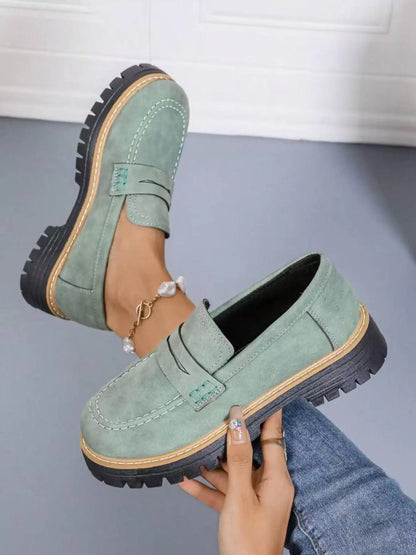 Women's Loafers – Western, Chunky Sole, Slip-On