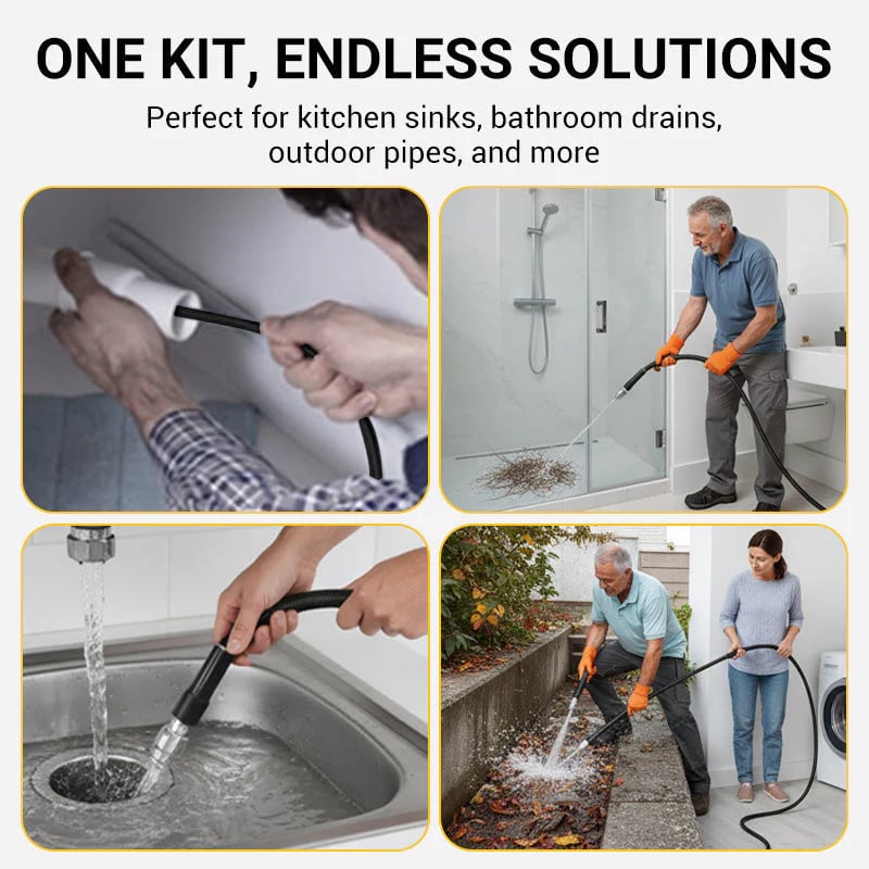 Triple-layer burst-proof hose – PVC & stainless steel. Perfect for heavy-duty cleaning!