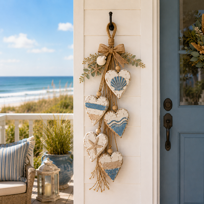 LED Hanging Heart Wall Decor – Warm Glowing Rustic Home Accent