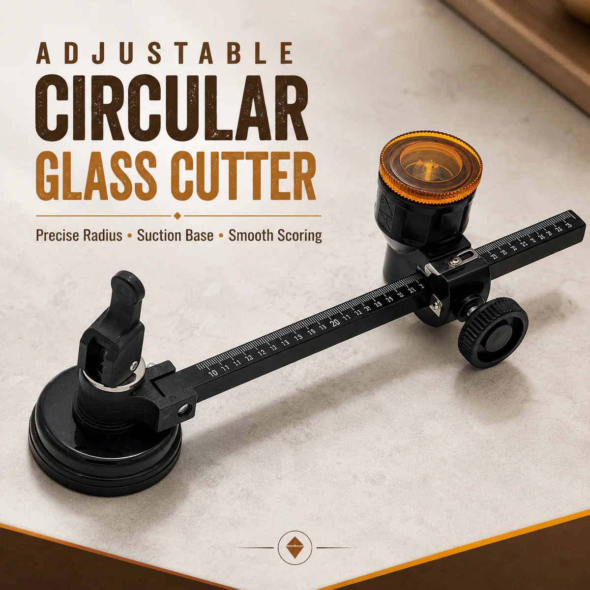 Adjustable Circular Glass & Tile Cutter — 200-400mm