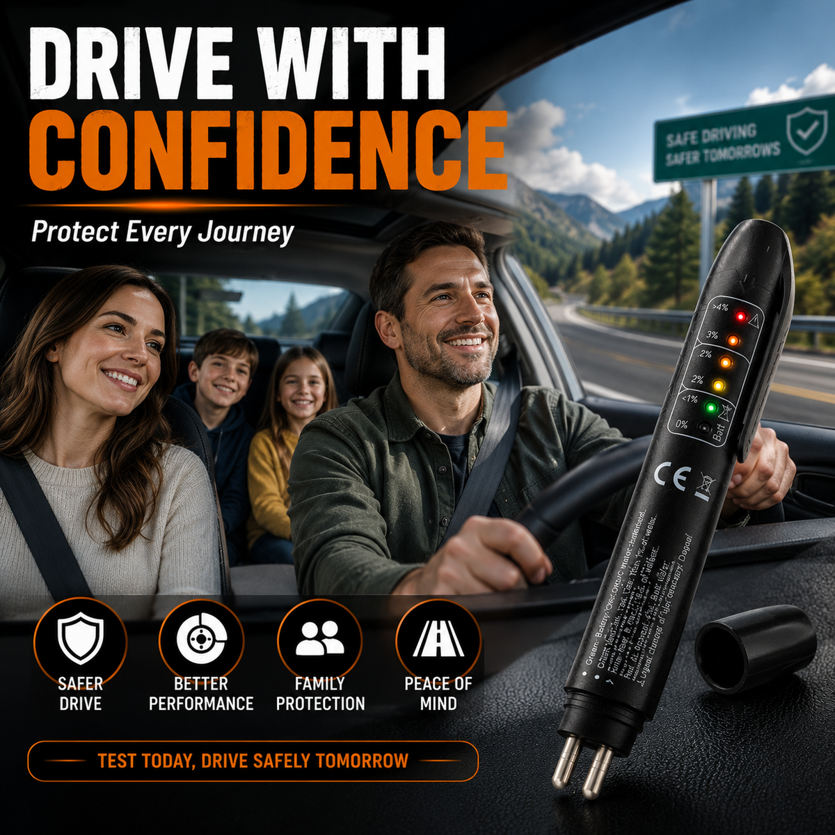 Portable Brake‐Fluid Tester Pen for DOT 3 / DOT 4 / DOT5.1