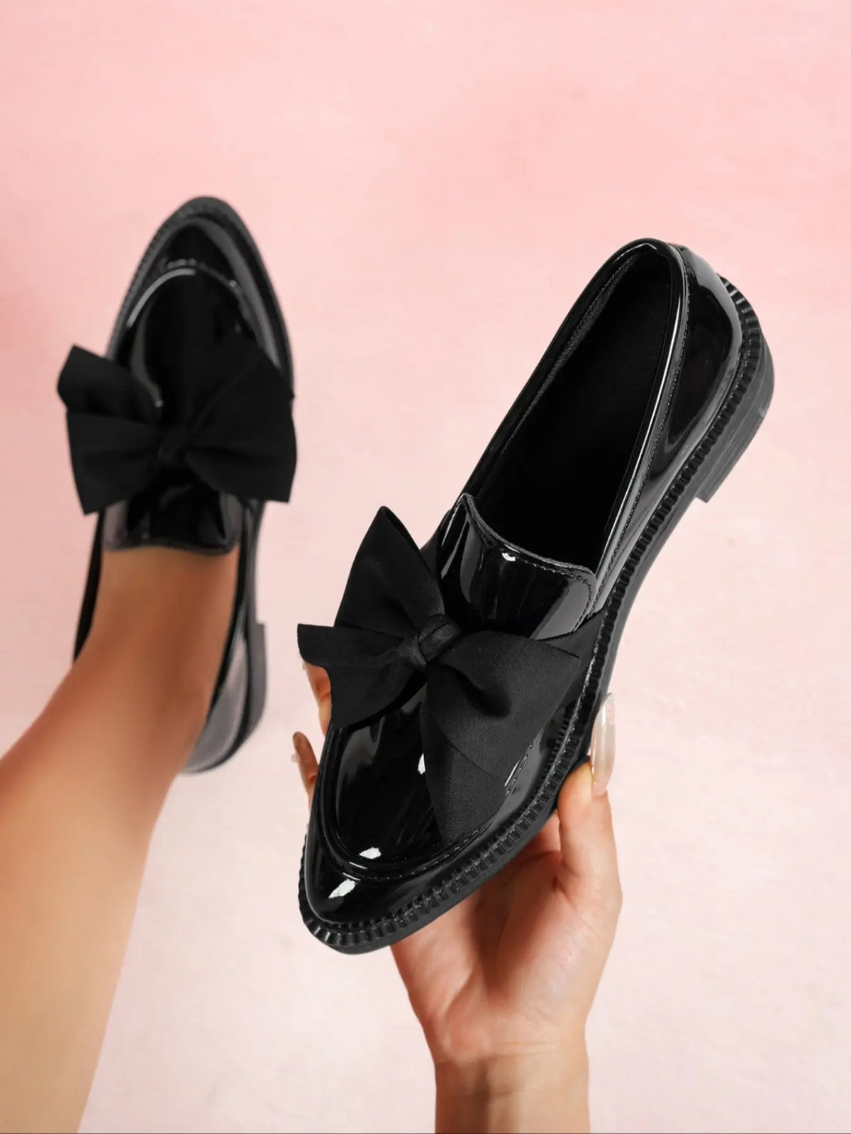 Women's Heeled Mules – Round Toe, Bow
