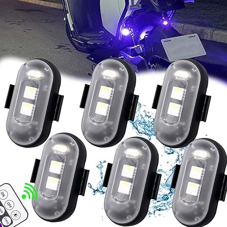 RGB LED Strobe Light Kit - Wireless Remote Multi-Mode Flashing For Night Riding Visibility & Safety Upgrade