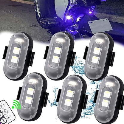 RGB LED Strobe Light Kit - Wireless Remote Multi-Mode Flashing For Night Riding Visibility & Safety Upgrade